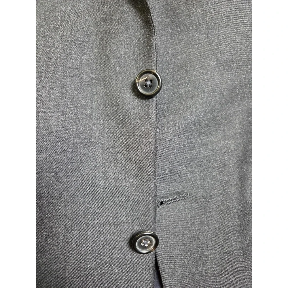 Hickey Freeman Nordstrom Boardroom 100% Wool Charcoal Gray Suit Blazer 44 Long
